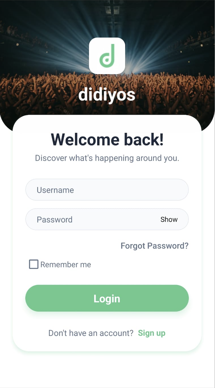Didiyos — Büyük ölçekli organizasyonlar ve etkinlik yönetimi için geliştirilen, tüm dinamik içerik yönetimini, bildirim sistemini ve kullanıcı akışlarını kapsayan React Native tabanlı mobil uygulama projesi.