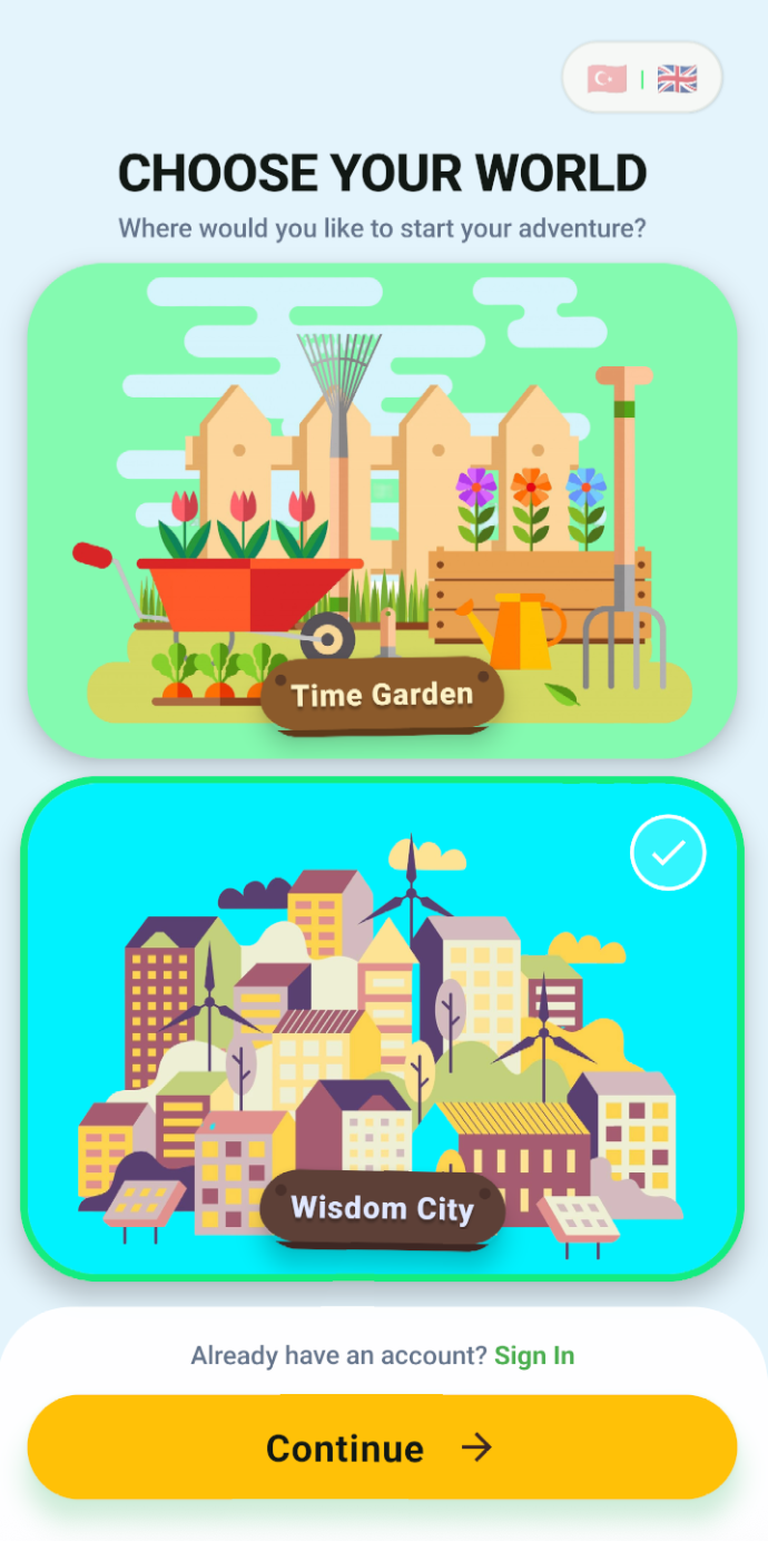 Time Garden — Çocukların namaz vakitlerini oyunlaştırarak takip etmesini sağlayan mobil uygulama — sticker & bahçe sistemi, namaz rehberi, konum bazlı vakit hatırlatıcıları ve çift dilli çocuk dostu arayüz.